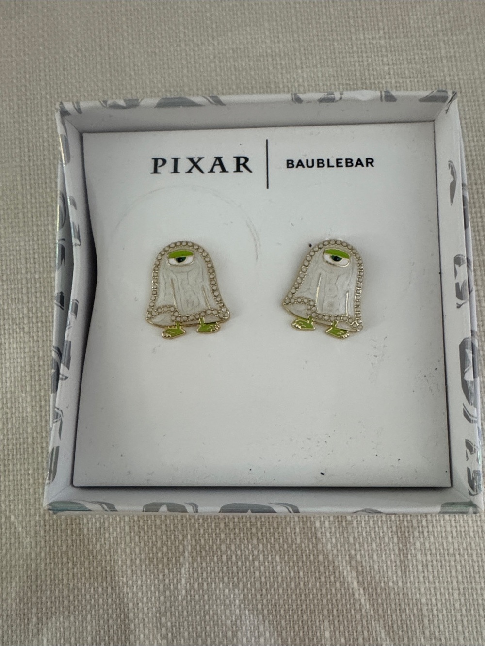 Pixar BaubleBar White Mike Wazowski Costume Stud Earrings